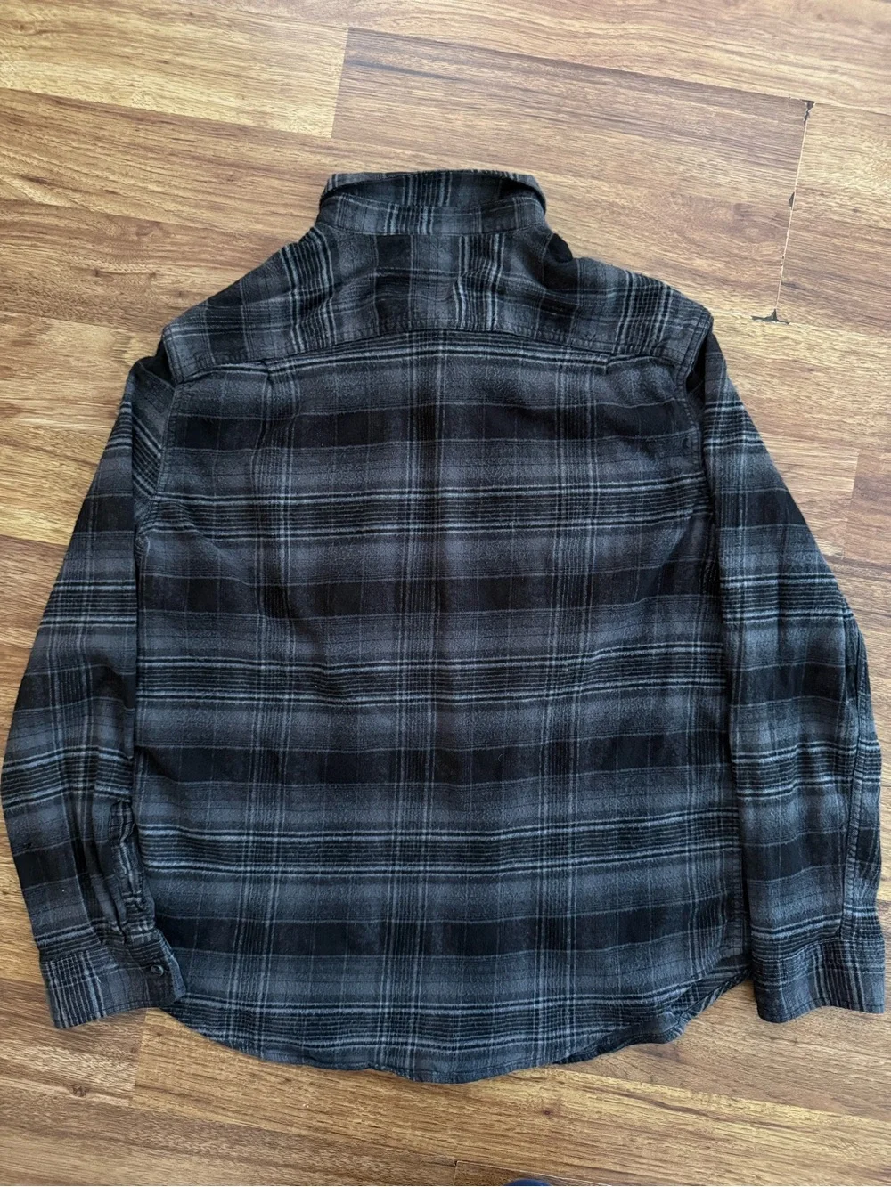 George Men's Casual Button-Down Plaid Shirt - Black & Gray
